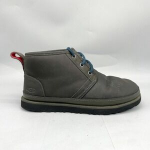 UGG Mens 8 Neumel Chukka Boots Waterproof Grey Leather Shearling Rugged Casual